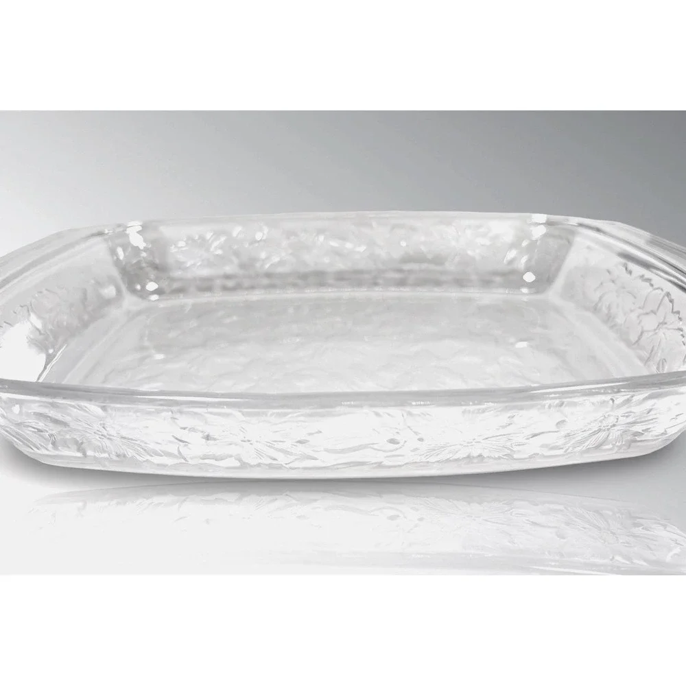 VTG Princess House Fantasia 13x8 Glass Casserole Dish Rectangular Baking Handles